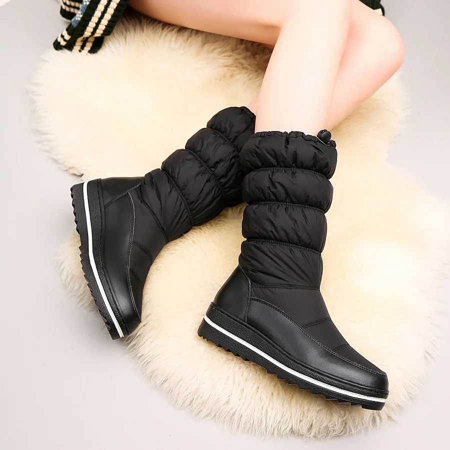 ENMAYER/2019Slip-On/Женская обувь с круглым носком Роскошная Зимние ботинки Женские