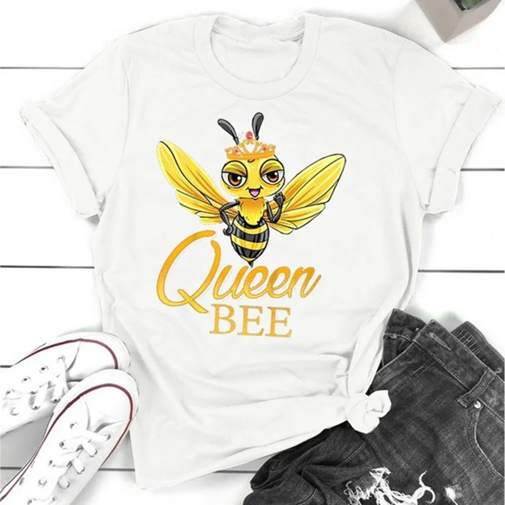 Забавные футболки queen bee женская Свободная рубашка Женская хлопковая модная