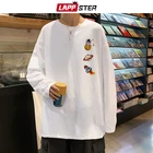 Футболка LAPPSTER мужская с графическим принтом, милый мультяшный рисунок, Повседневная Уличная одежда в стиле Харадзюку, модная Свободная рубашка в стиле кпоп, 2022