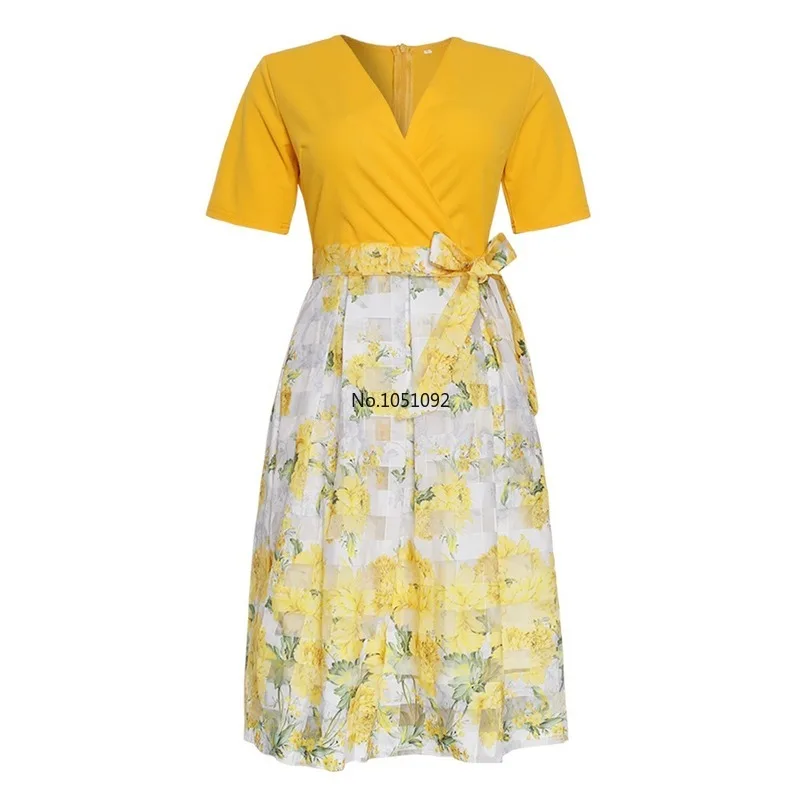 2020 летнее Сексуальное Женское Платье из полиэстера с принтом v образным вырезом