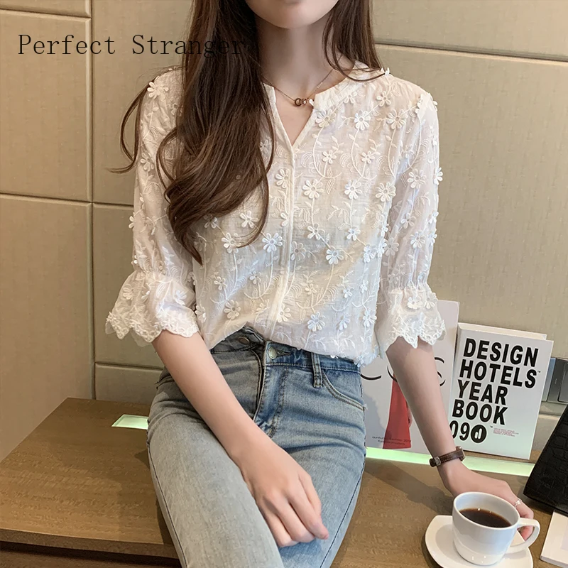 

On You 2020 Summer New Arrival Short Sleeve V Collar Women Chiffon Blouse High Quality