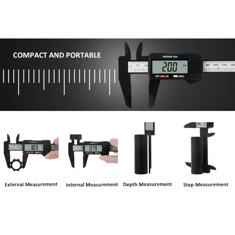 150mm LCD Digital Vernier Caliper Micrometer For Metalworking Woodworking Measurement Ruler | Инструменты