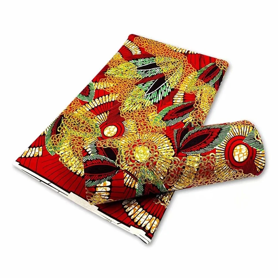 

Latest Sequins African Fabrics 100% Cotton Batiki Wax Prints Kitenge/Pagnes/Kikwembe Embroidered Sequins YXL-143