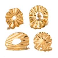 10pcs stainless steel teardrop sun flower round earring posts hypoallergenic earrings findings for diy jewelry making supplies