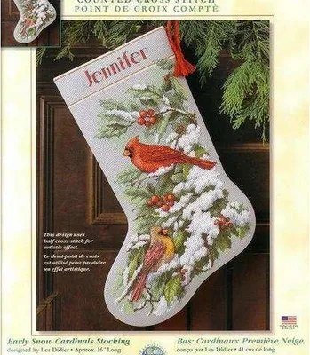 

25-DIM 08738-snowbird Christmas stocking Counted Cross Stitch 11CT 14CT 18CT DIY Cross Stitch Kits Embroidery Needlework Sets