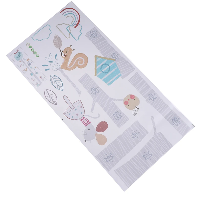 1 шт. DIY лесные животные деревья измеряют высоту Настенная Наклейка Декор дети