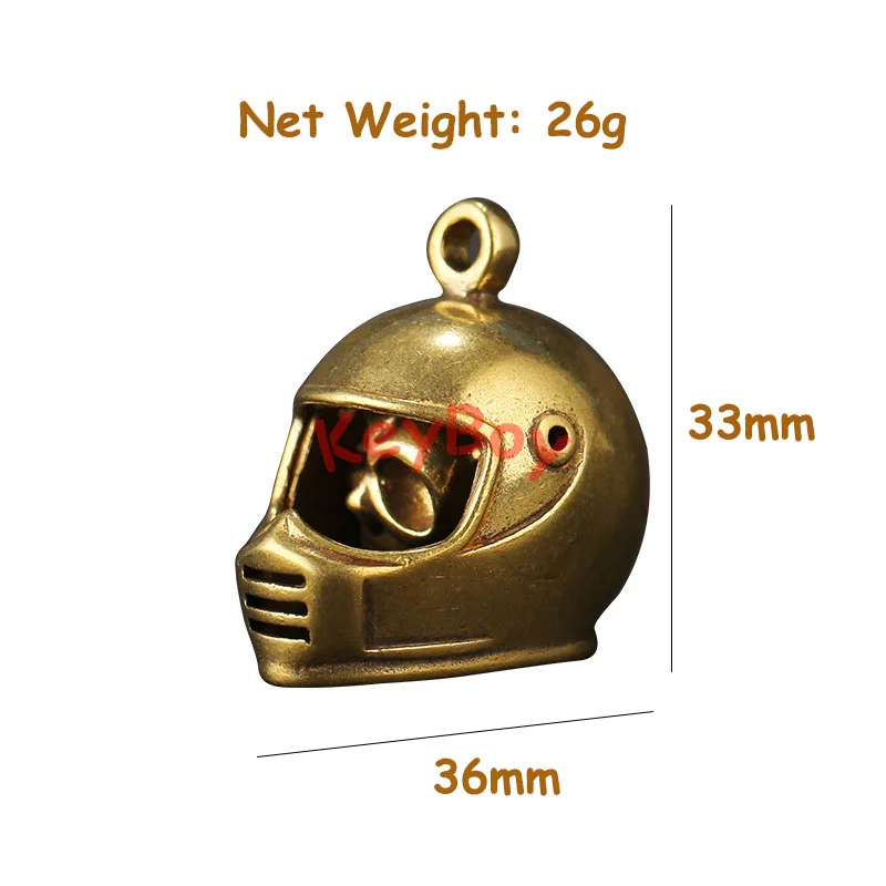 Латунный винтажный брелок ручной работы с изображением черепа головы шлема