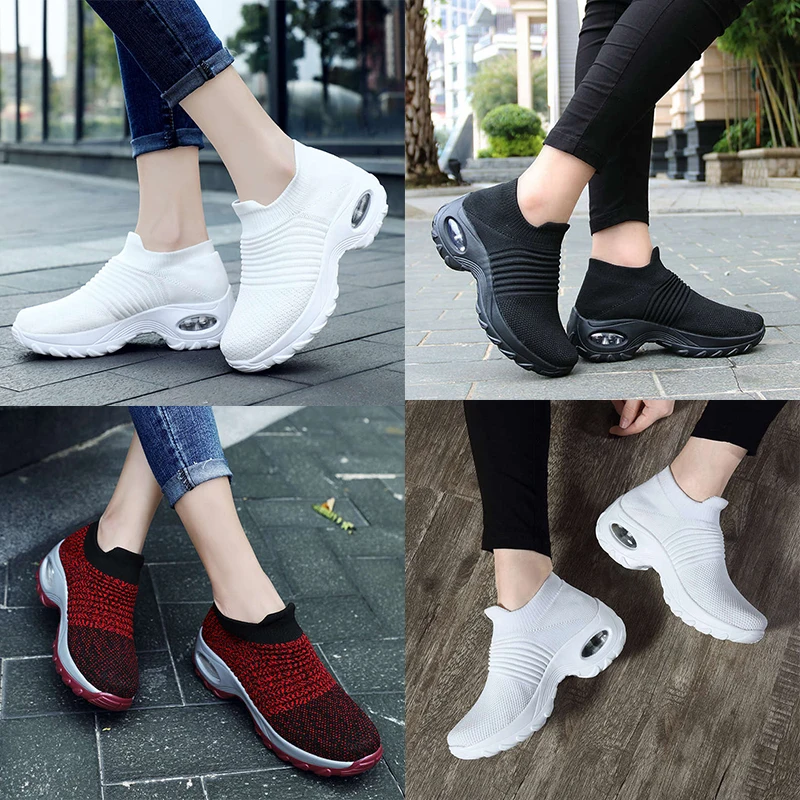

Black Running Shoes High Quality Platform Sports Shoes Number 5 Trekking Sneakers Top Sport Shoes Elastic Laces Tennis Hot Sale