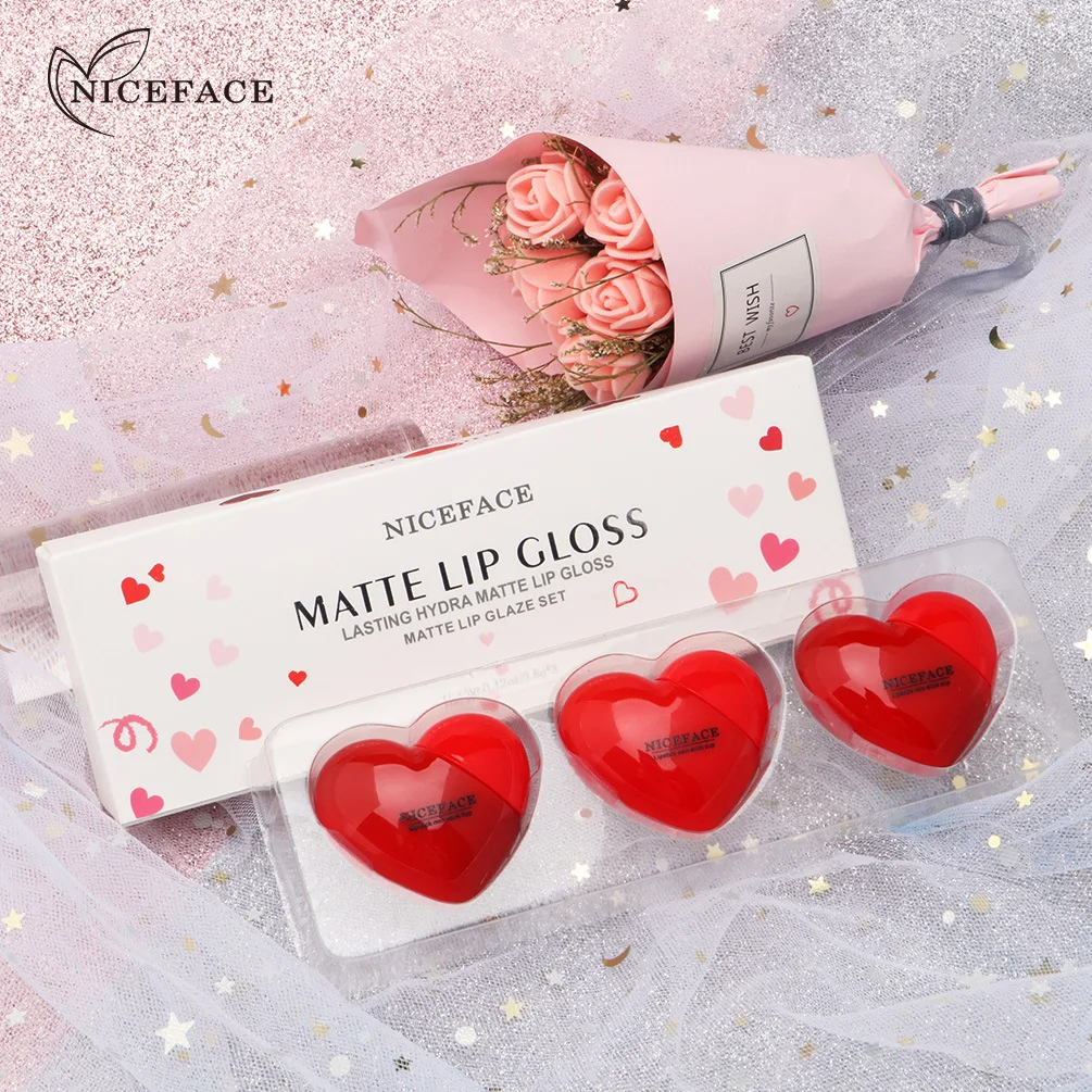 3 шт. Шелковый мягкий матовый блеск для губ Набор увлажняющая жидкая губная