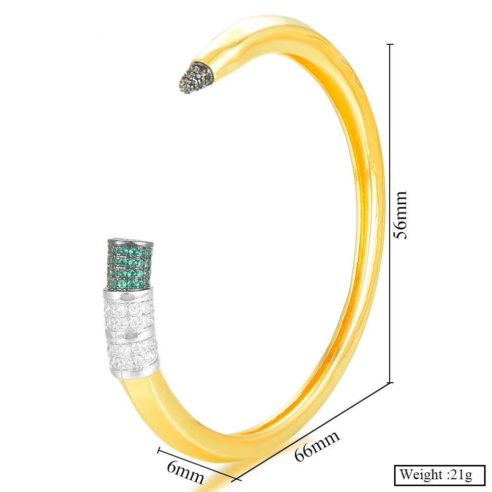 

missvikki Luxury New Elegant Stacks Open Bangle For Women Wedding Baguette Arabia Bangle Bridal brincos para as mulheres 2020