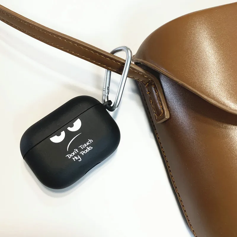 Мягкий силиконовый чехол Airpods для Apple 1 2 Pro s цветной с надписью Don't touch airpods