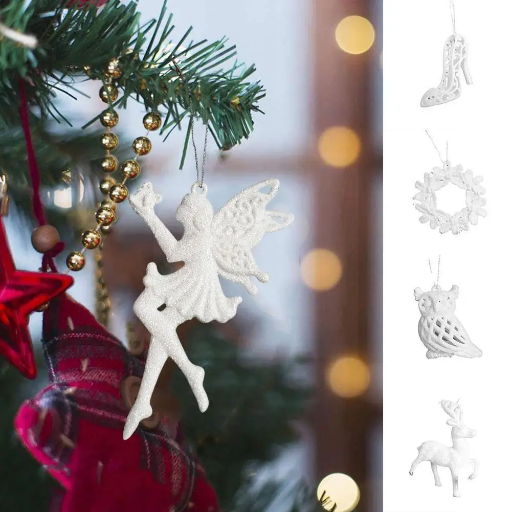 

Christmas white pendant exquisite cute cartoon diy children's bedroom tree chandelier pendant mini decoration Christmas pla L7E8