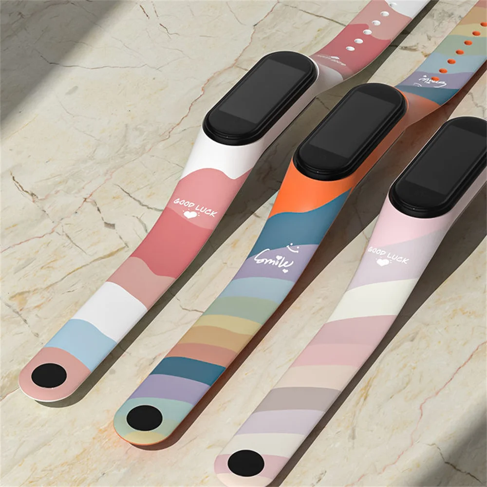 

Ремешок силиконовый для Xiaomi Mi Band 6 5 4 3, креативный сменный Браслет В Стиле Граффити Для XiaoMi Band 3 4 5 6 NFC