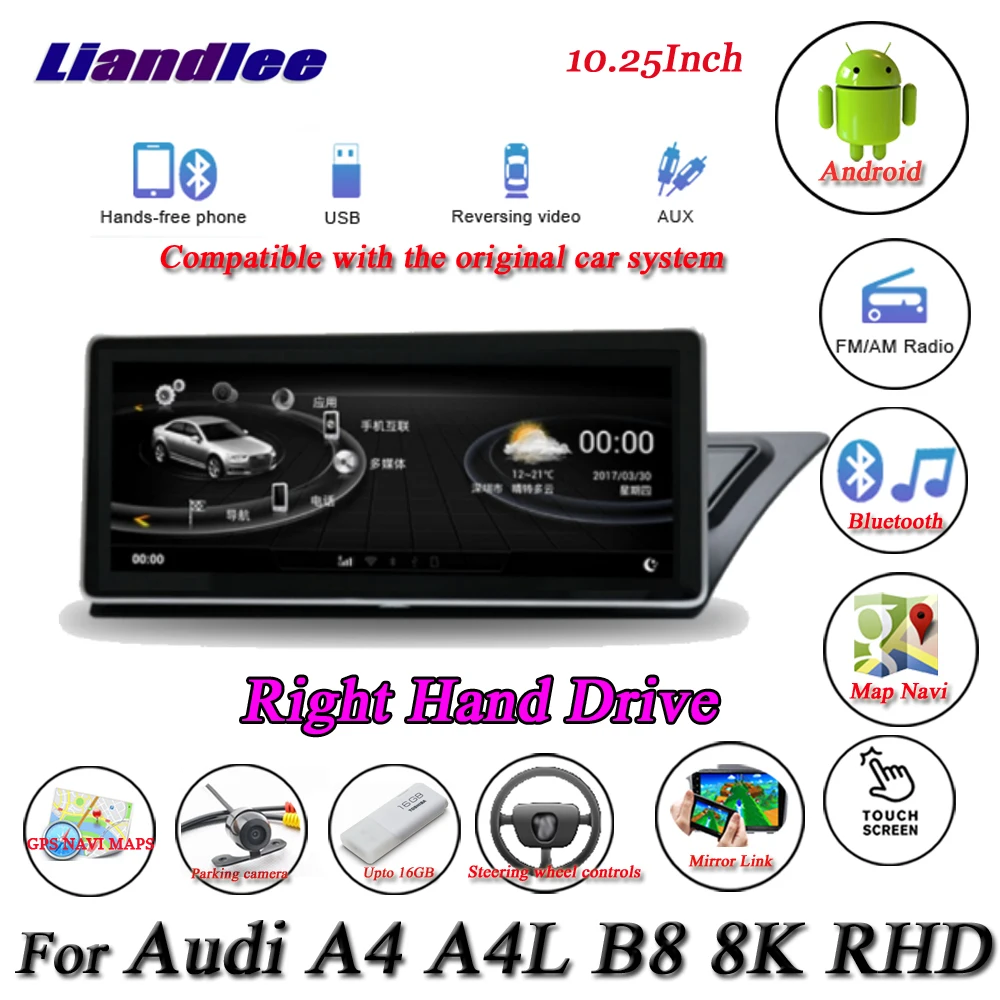 

Автомобильная Мультимедийная система Android для Audi A4 A4L B8 8K 2008-2016, радио, GPS-навигатор, плеер для Carplay, Android, стерео, HD экран
