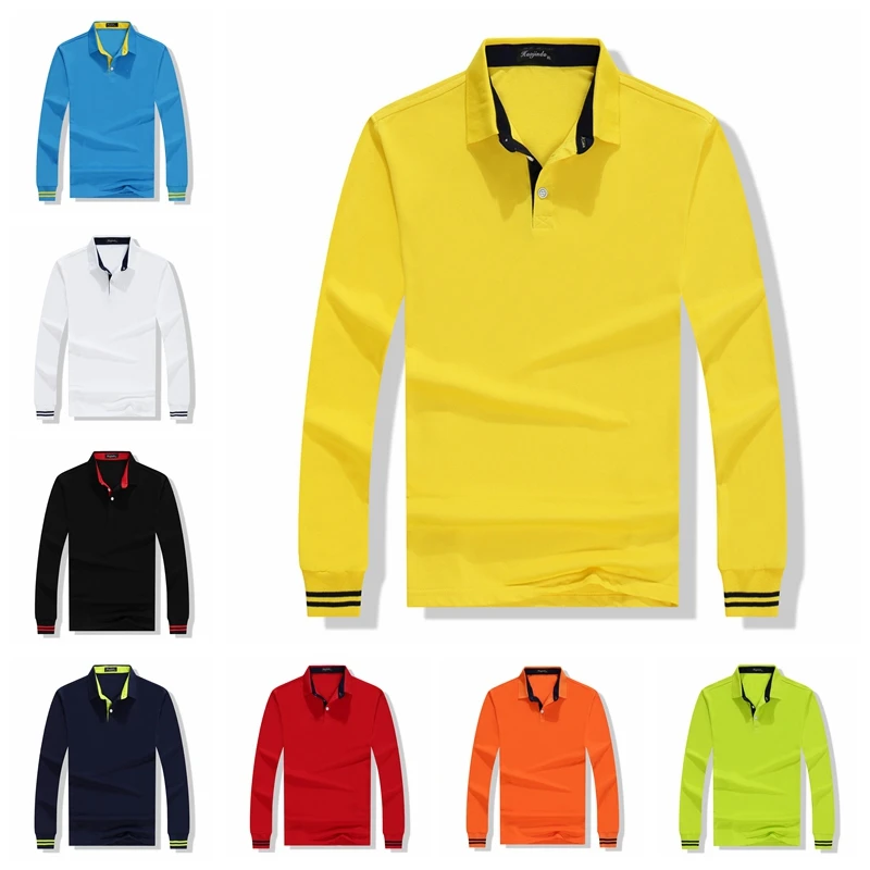 Высококачественная Осенняя женская рубашка поло с длинными рукавами