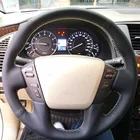 Кожаная оплетка для руля для Nissan Patrol чехол рулевого колеса автомобиля-2011 Infiniti QX56 2017-2011 QX80
