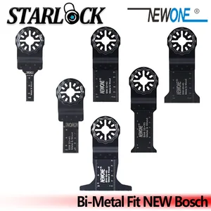 Двухметаллическое колеблющееся полотно пилы Starlock, биметаллическое полотно с мелкими зубцами из быстрорежущей стали для листового металла, Осциллирующие аксессуары для мультитула NEWONE