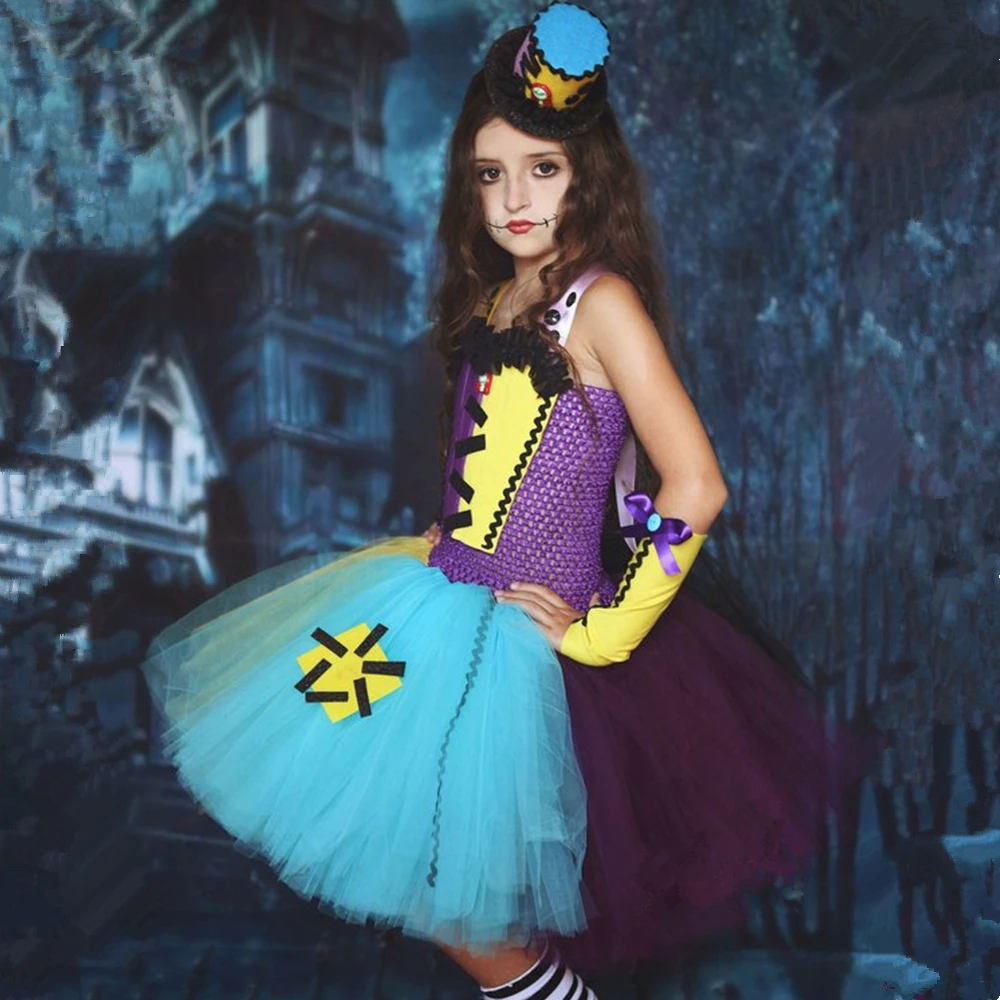Children Ragdoll Tutu Dress Nightmare Christmas Sally Halloween Costume for Kids Clothes Girls Carnival Birthday Party Dresses | Детская