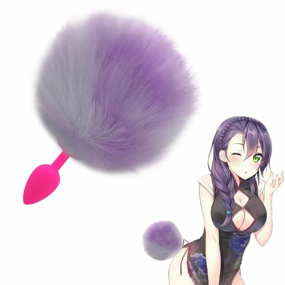 S/M/L анальный Расширитель большой кроличий хвост Анальная пробка массажер