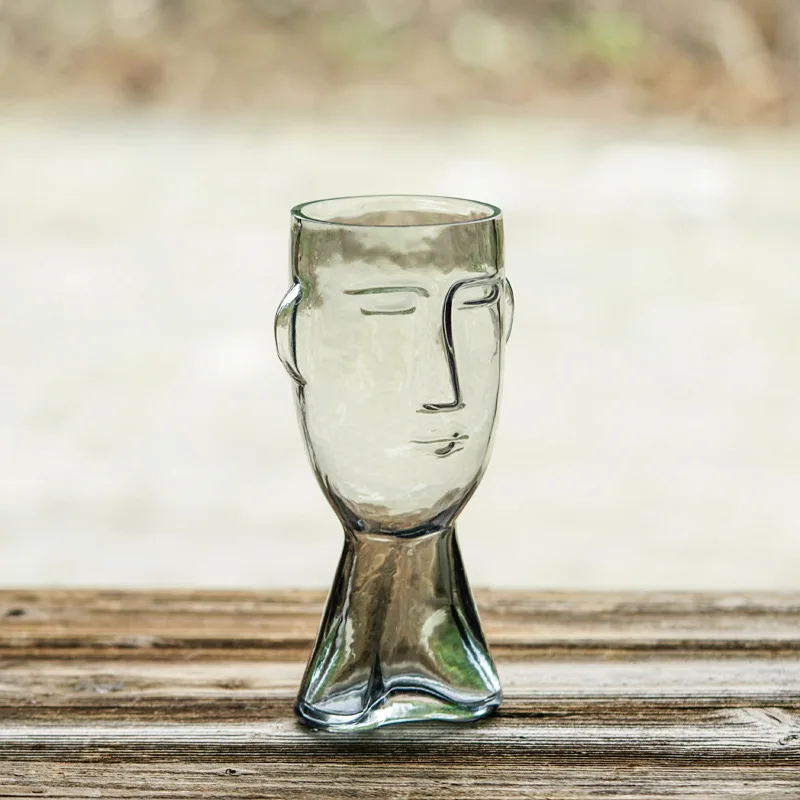 Ваза из стекла с человеческим лицом декоративная керамическая ваза головкой Ikebana