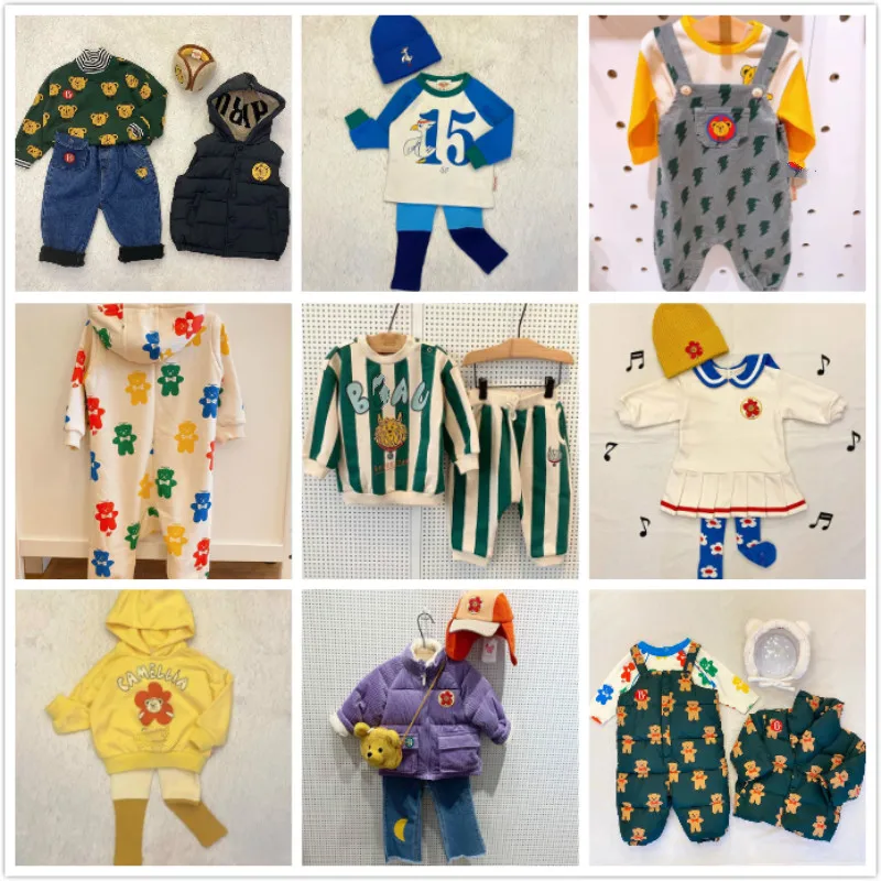 В наличии 2020bebe AW нижнего белья для детей с рисунком медведя и надписями Джинсы