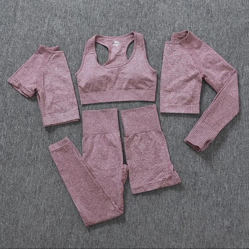 Женские бесшовные спортивные костюмы комплект для йоги тренировочная