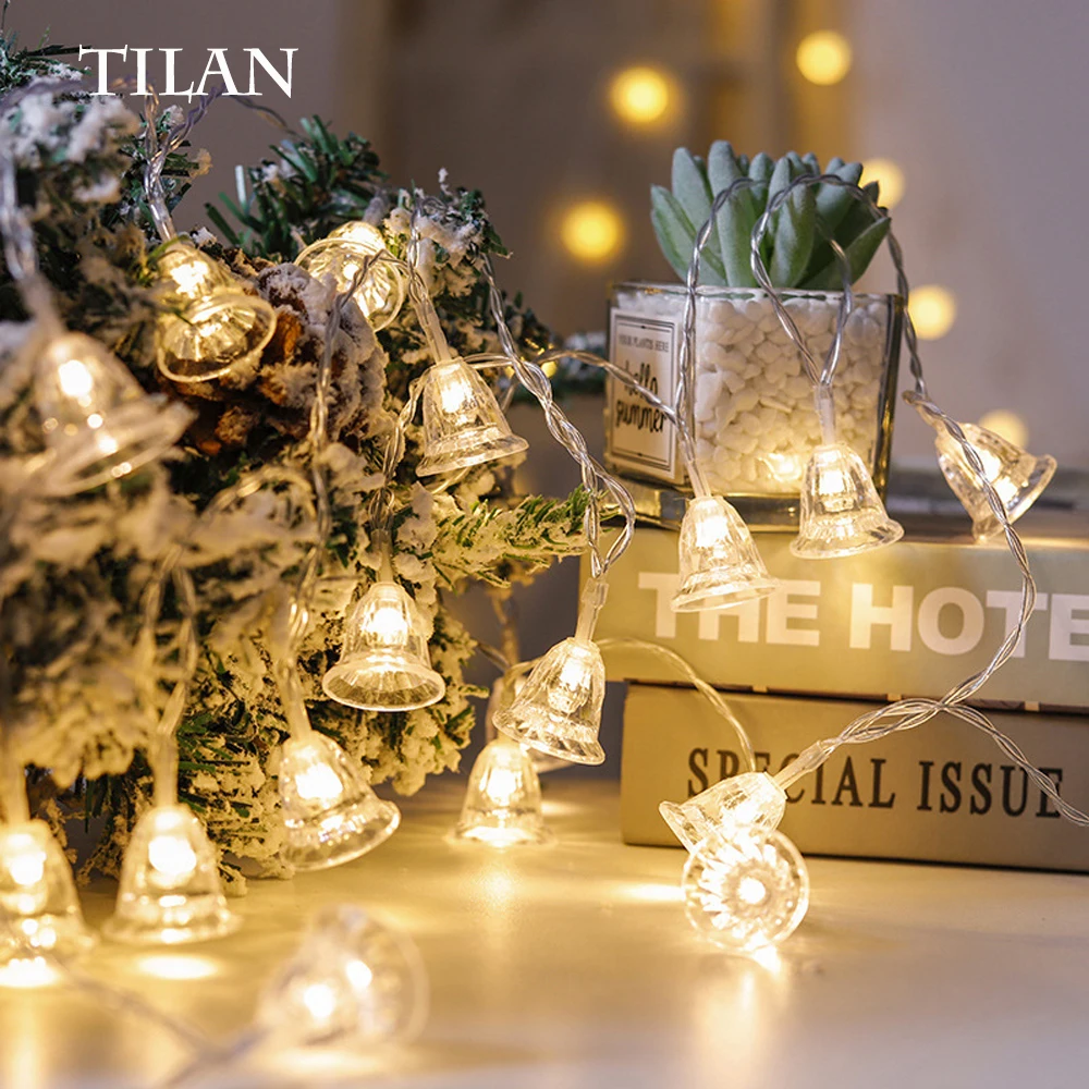 

Водонепроницаемый светодиодный маленький колокольчик, 20 светильников, Рождественская елка, наружная и внутренняя гирлянда, украшение для ...