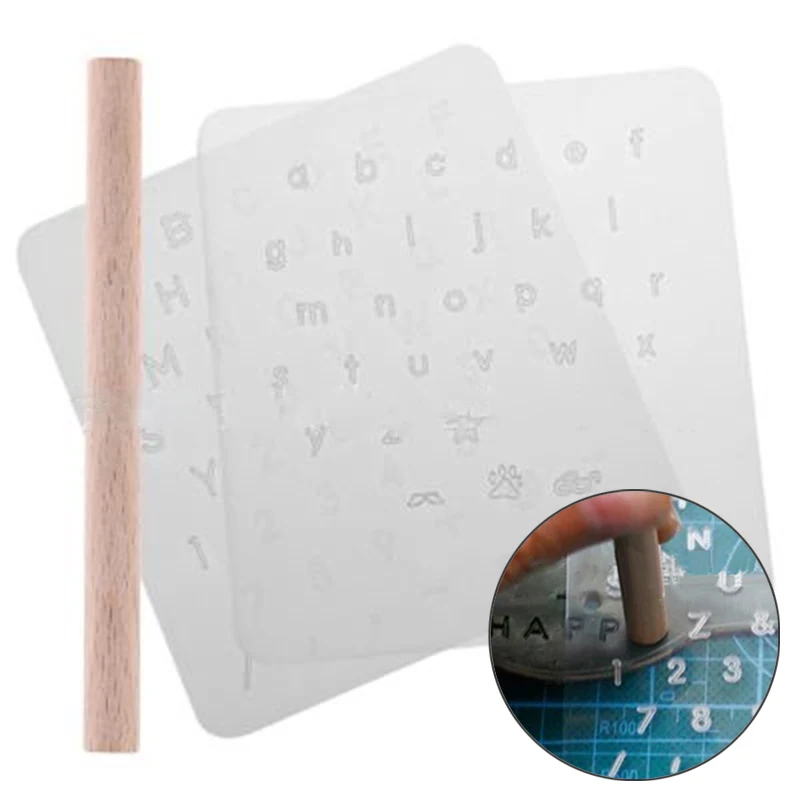 

Alphabet Letter Number Leather Stamp Punch Set Craft Custom Name Wood Handle Transparent Printing Punch Crafts Tools