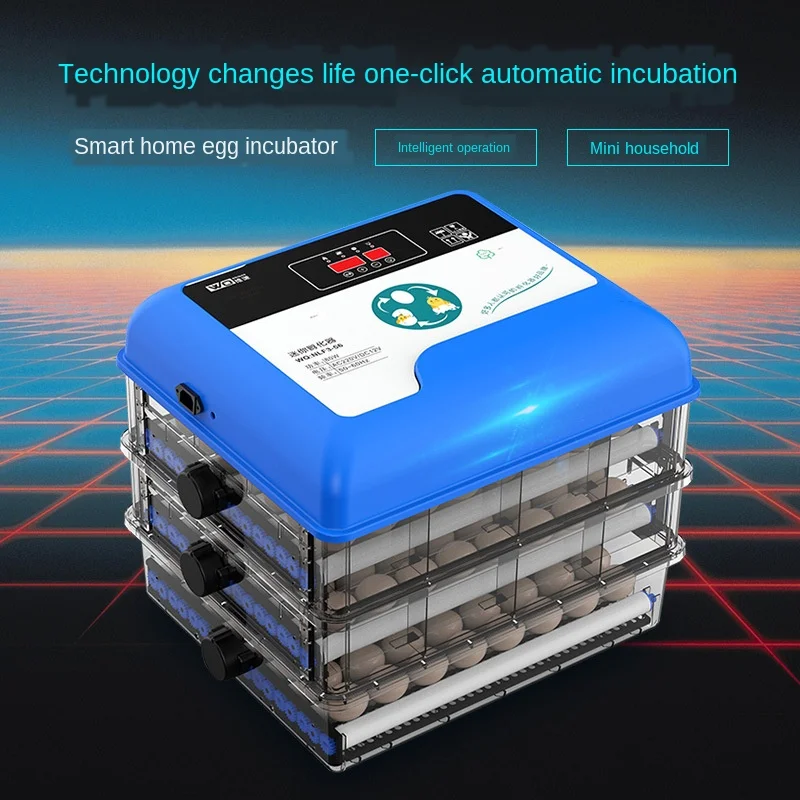 

56 pcs Fully Automatic Incubator Household Eggs Incubator Chicken Duck Breeding One-key Operation Temperature Humidity Control