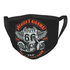 Многоразовая маска для лица Route 66, Америка, шоссе, защита от пыли, защитный респиратор