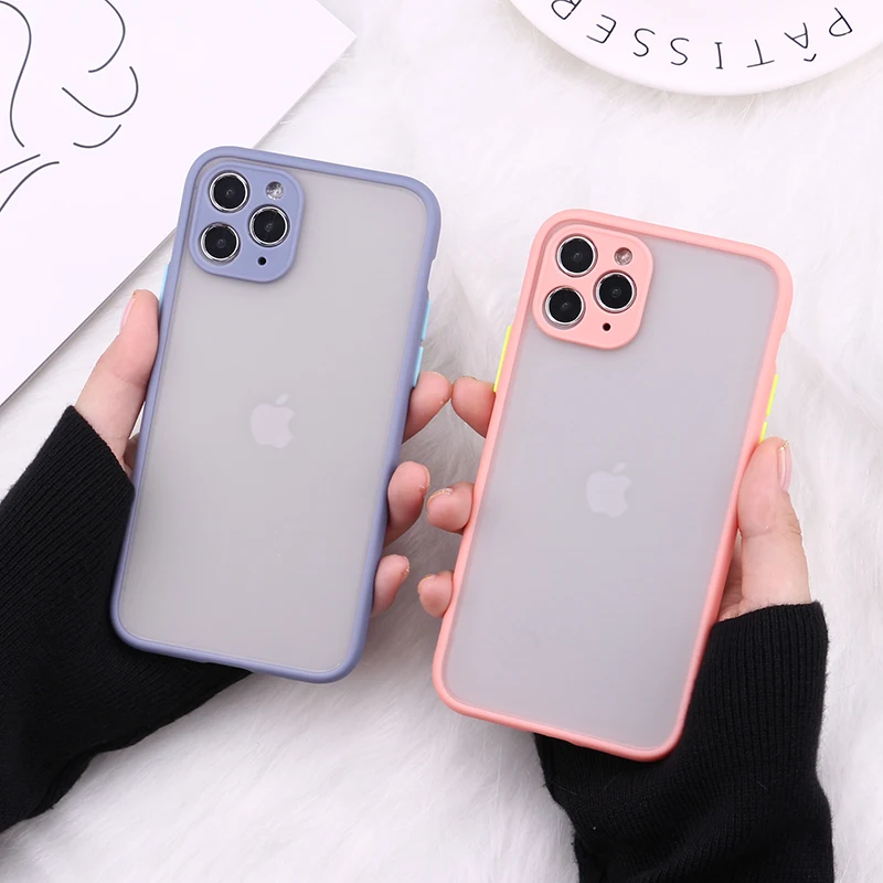 Camera Protection Cartoons Phone Cases For iPhone 14 14Pro 14Plus 13Promax 13 12 11 Matte Translucent Shockproof Back Cover