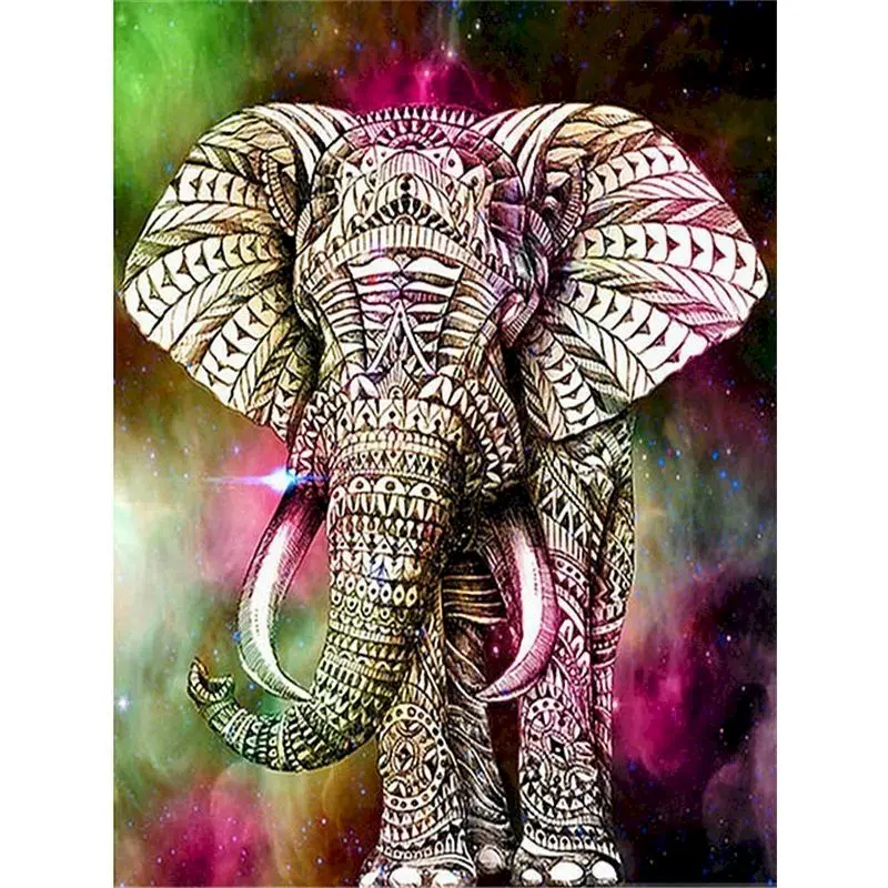 

Gatyztory Elephant Painting By Numbers Frame Canvas Colouring Animal Handpainted Diy Gift Home Wall Decor 60×75cm