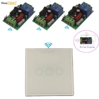 sleeplion glass touch wall controllers 220v wireless switch 2 receiver light fan switch 110v 220v wall panel button bedroom