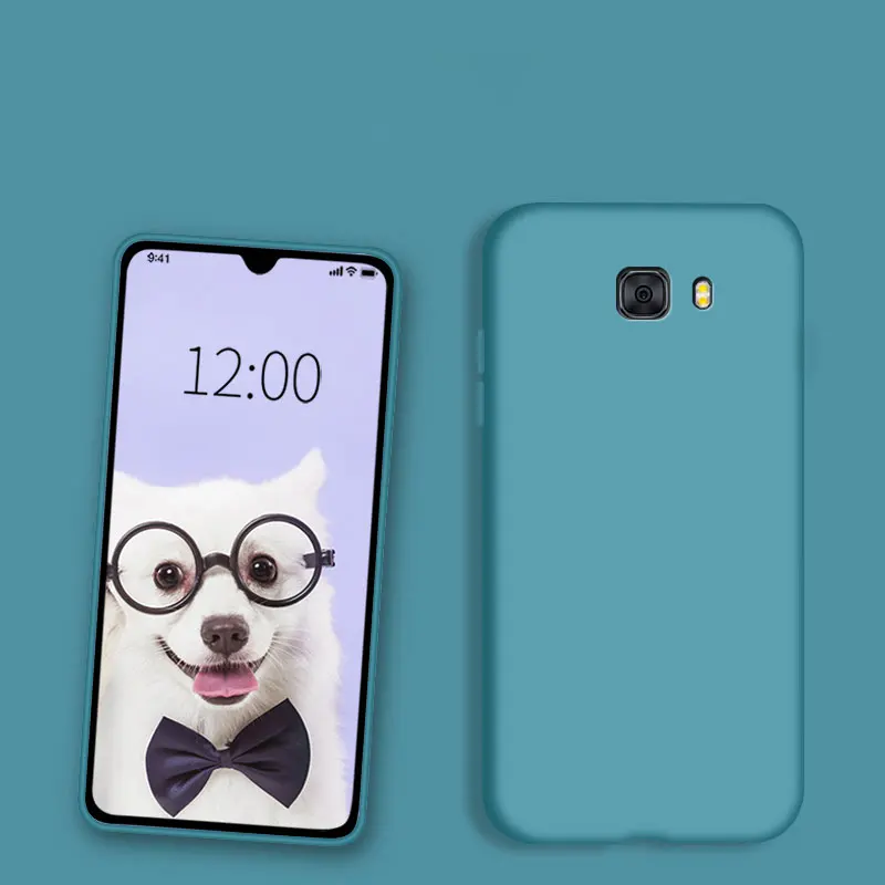 Чехол для Samsung Galaxy C9 pro Матовый жидкий Мягкий силиконовый чехол телефона C9000