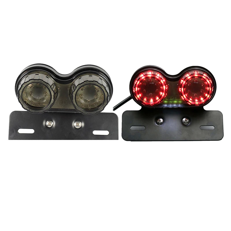 

Универсальный мотоциклетный двойной светодиодный задний фонарь, объектив, пластиковый встроенный фонарь, сигнал поворота, стоп светильник...