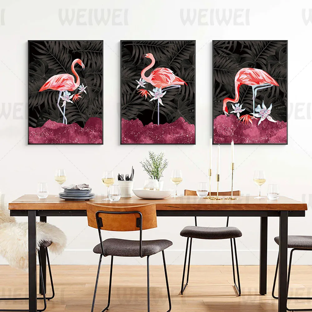 

Flamingo Home Decoration Painting Animal Birds Modern Fashion Living Room Wall Canvas Poster Bedroom Coffee Shop Decor Prints