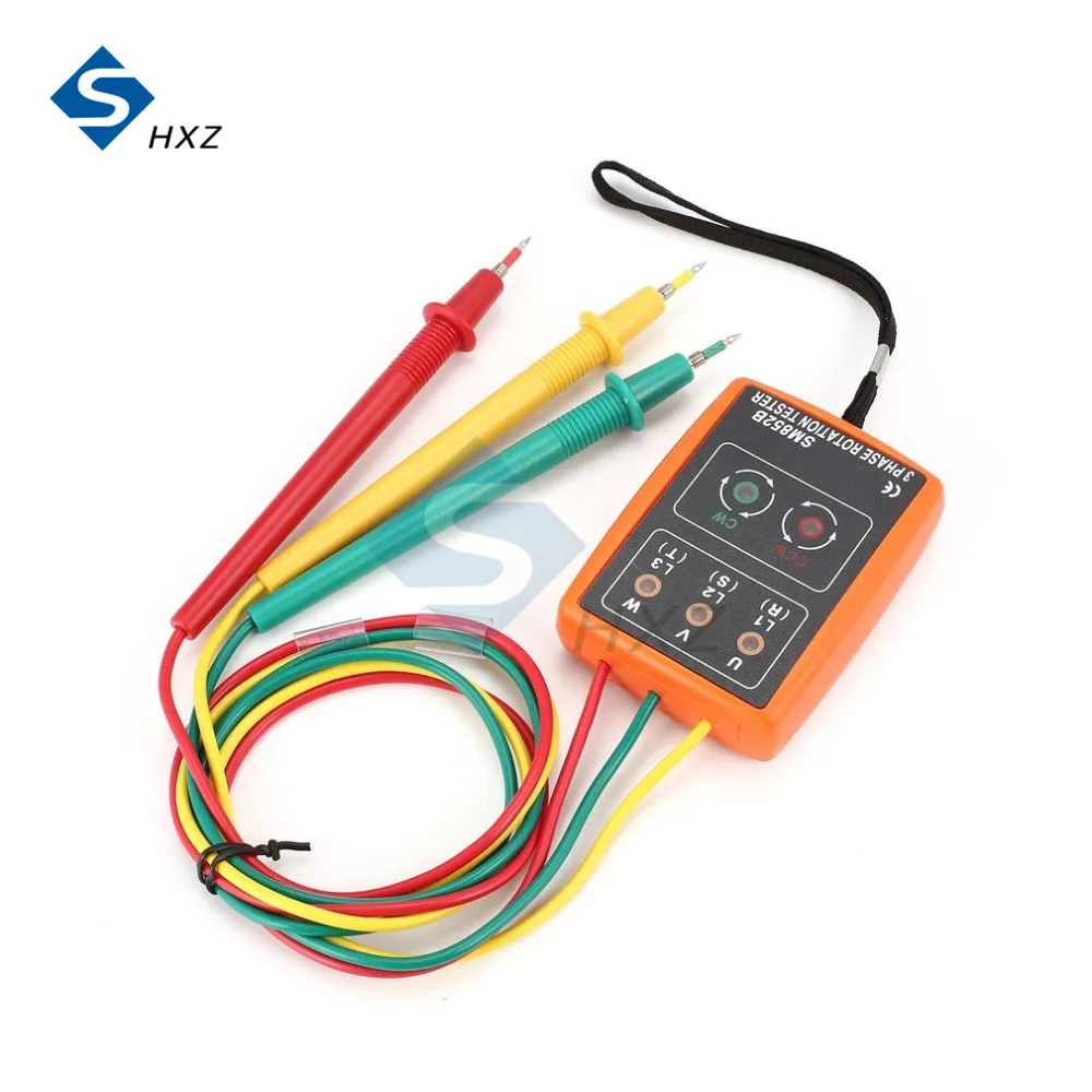 

SM852B 3-фазный поворотный тестер, цифровой индикатор фазы, детектор, светодиодный зуммер, измеритель последовательности фаз, тестер напряжени...