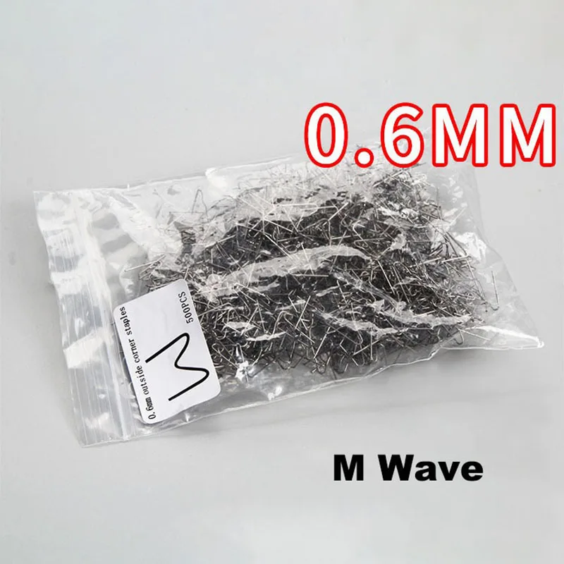 Grapas térmicas de acero inoxidable, Kit de reparación de plástico con soporte de Esquina de Onda, grapadora caliente, 500 Uds., 0,8mm/0,6mm