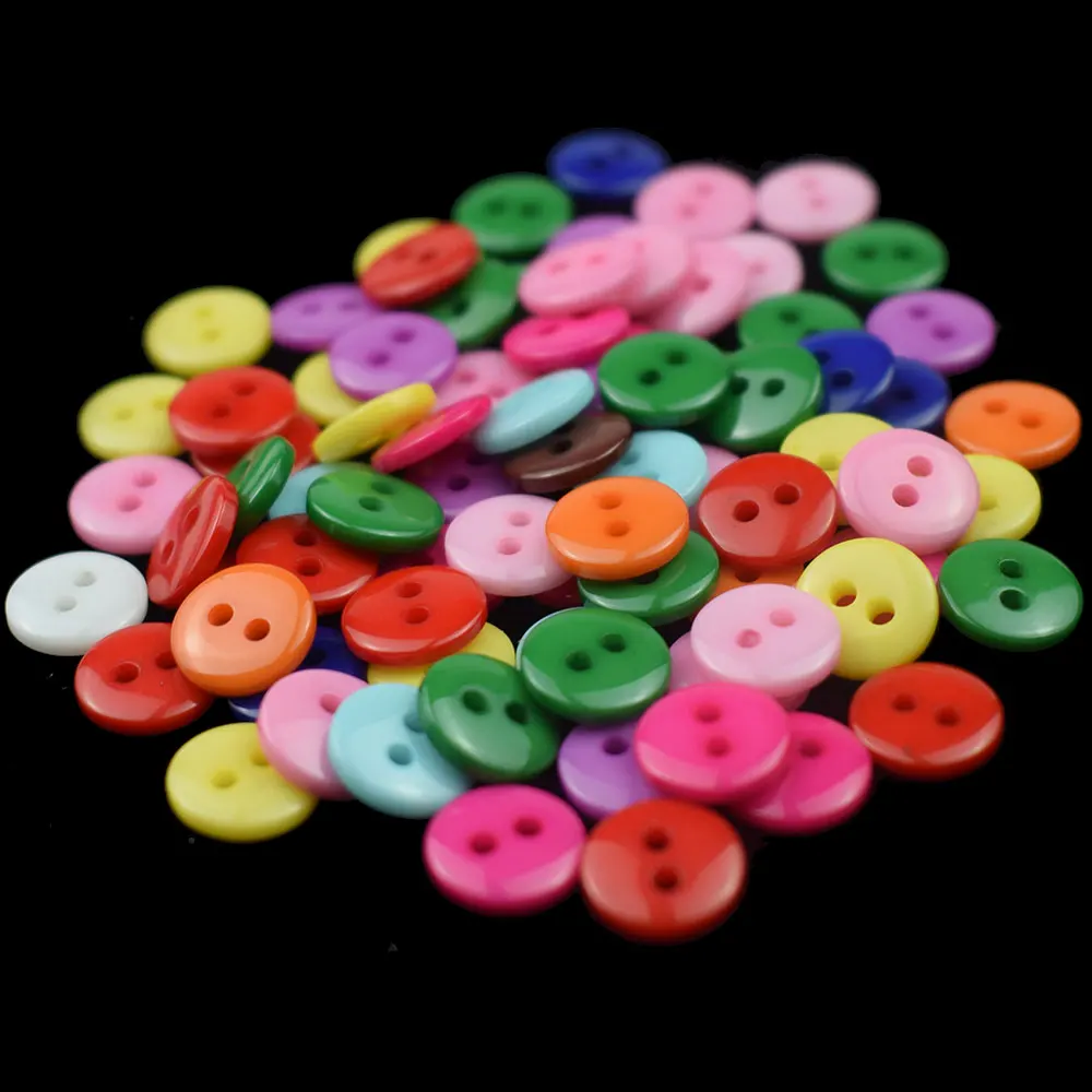 600 шт. кнопок для одежды акриловые пуговицы с 2 отверстиями скрапбукинга швейные 9