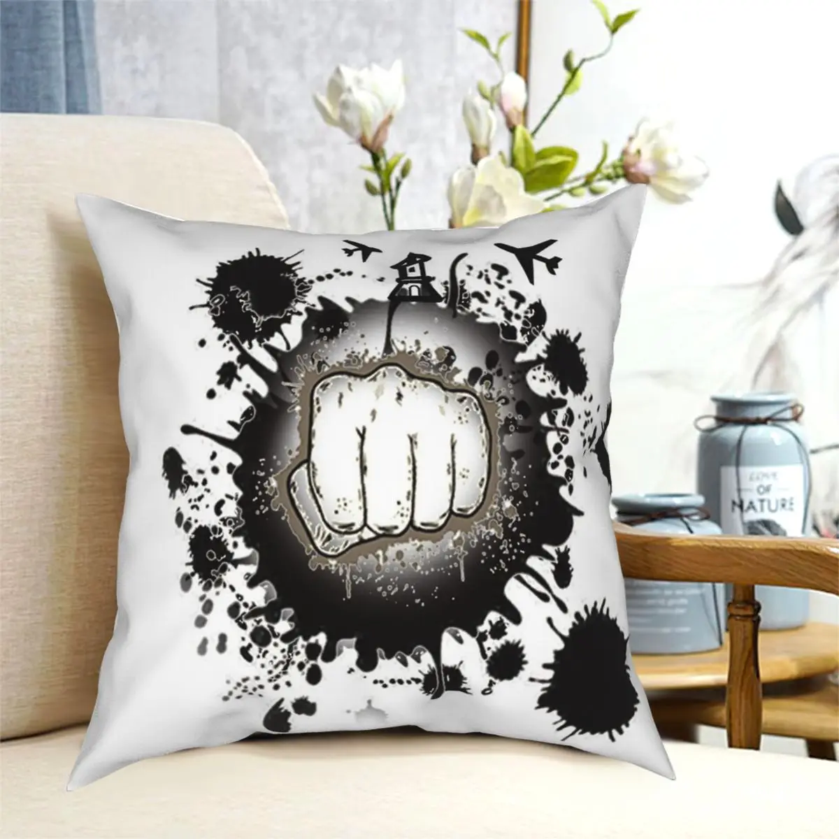 

Ink Fist Tattoo Square Pillowcase Polyester Creative Zip Decorative Throw Pillow Case Bed Cushion Case