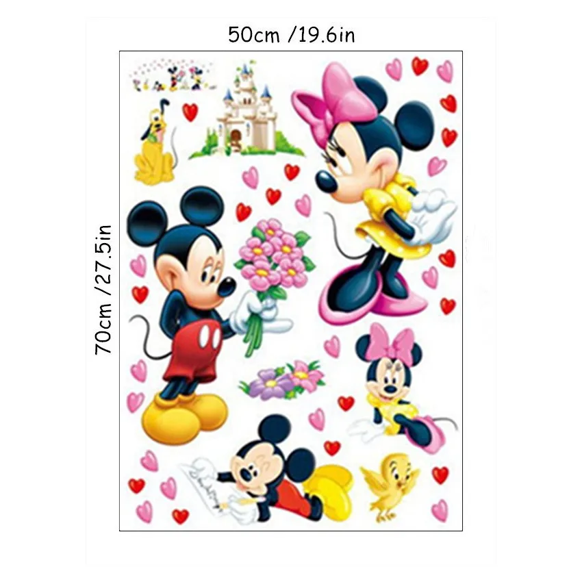 XY8126 Mickey Супер забавные Mario Bros аниме наклейки на стены 3d игра плакат виниловые наклейки в детскую комнату украшения детской комнаты мультфильм обои 70*50 см - Цвет: XY8126 Mickey