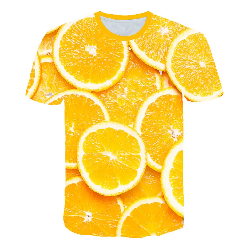 

2021 Fruit Style 3D Printed T-shirt Men's Women's Fashion O-neck Short Sleeve T-shirt Kiwi Pattern Hip Hop Street Wear
