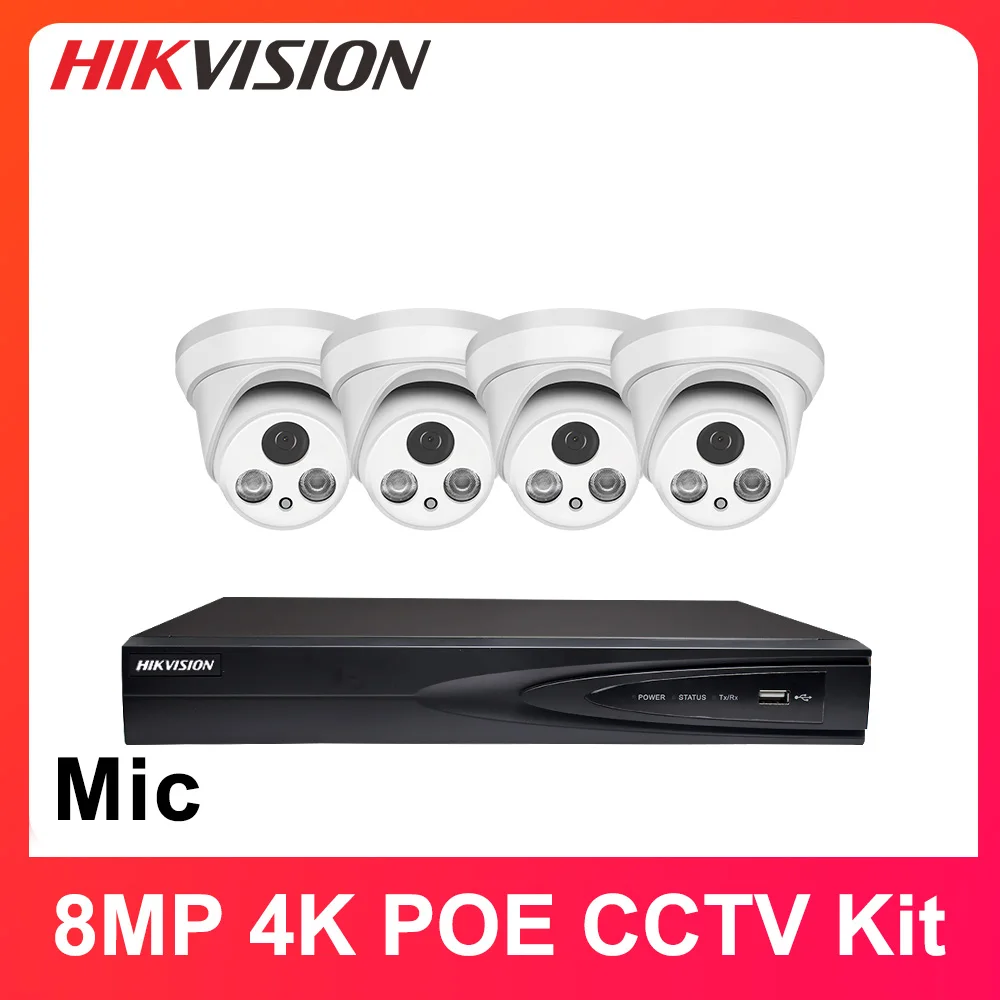 

Hikvision IP CCTV комплект 8MP 8CH POE NVR DS-7608NI-Q1/8P 8CH POE NVR 4K H.265 SATA для POE IPC видеонаблюдения Системы