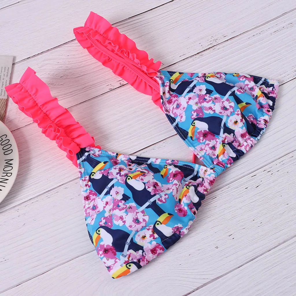Сексуальное бикини с оборками принт купальник пляжный два предмета танкини пуш