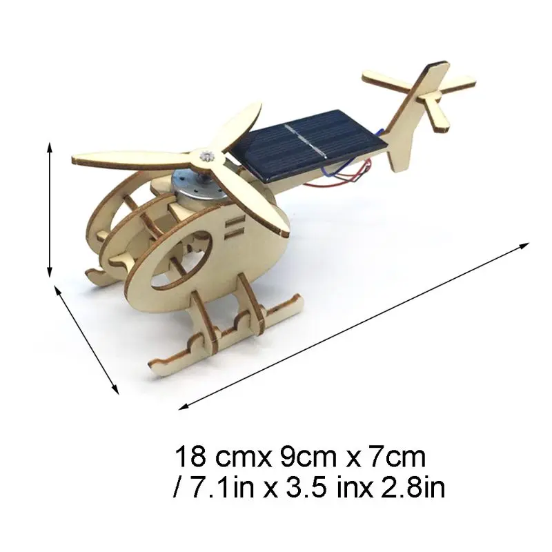 

2021 New 3D Assemble Solar Powered Wood Powered Helicopter Puzzle Wood Building Model Kit
