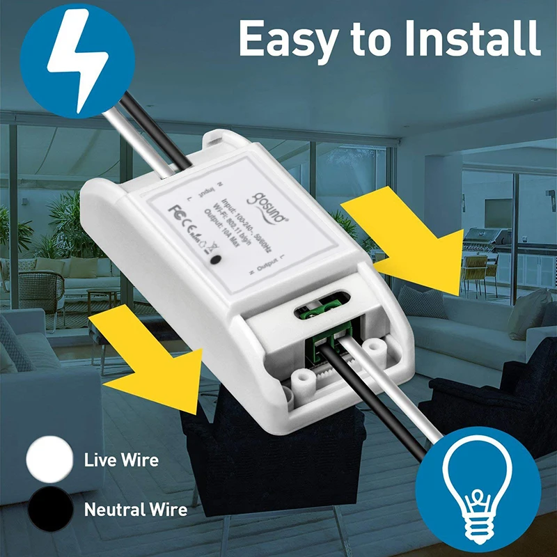 

DIY WiFi Smart Light Switch Universal Breaker Timer Smart Life APP Wireless Remote Control Works with Alexa Google Home Switches