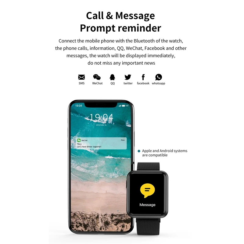 

M8 Music Bracelet Bluetooth Smart Watch IP67 Waterproof Sport Heart Rate Blood Pressure Smartwatch Built-in 8G Memory