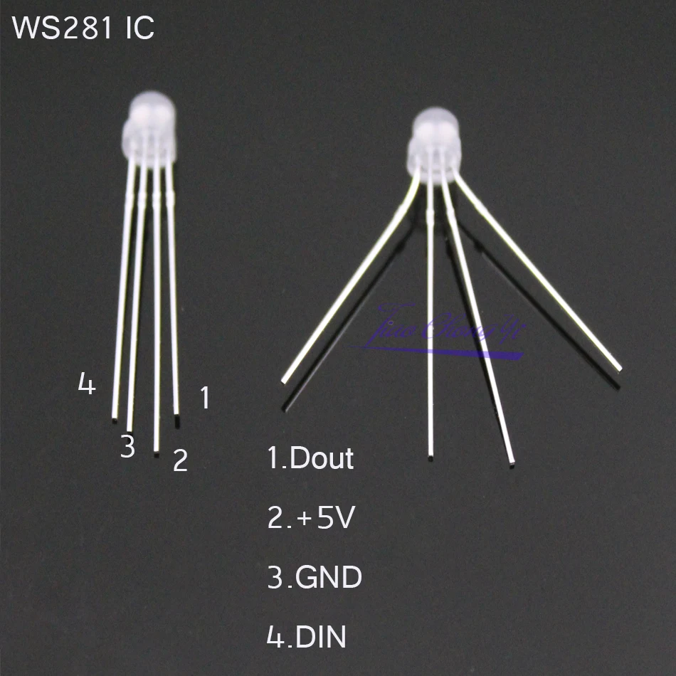 5 200 шт. DC5V соломенная шляпа рассеянный полноцветный RGB светодиодный с WS2811 F5mm