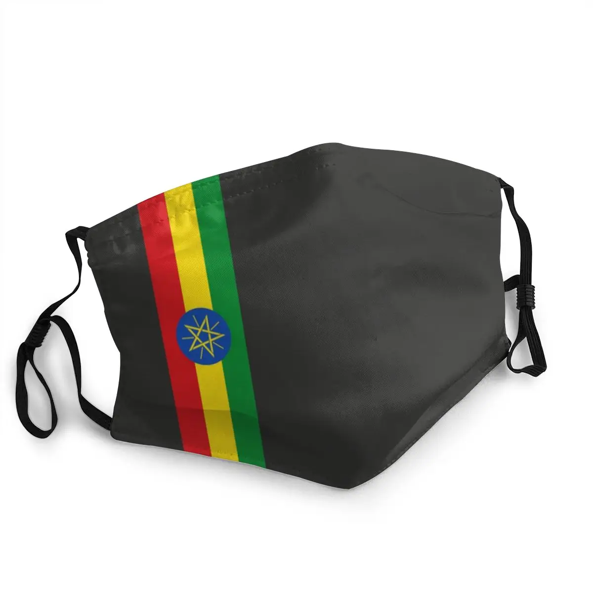 

Men Ethiopia Stripe Flag Mask Dustproof Protection Cover Respirator Washable Mouth Muffle