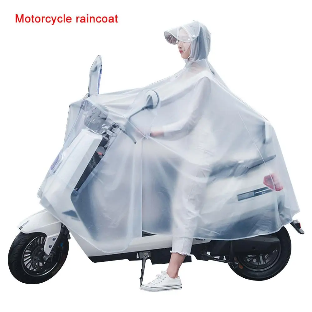 Vehemo Unisex Rainwear Windproof Motorcycle Raincoat Detachable Hat Poncho for Rain-Proof Scooter Wind Coat |